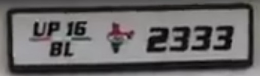 license plate of the car