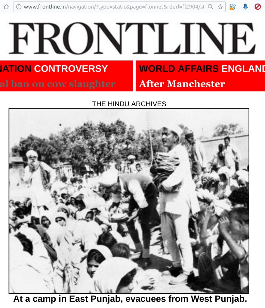 At a camp in east punjab, evacuees from West Punjab