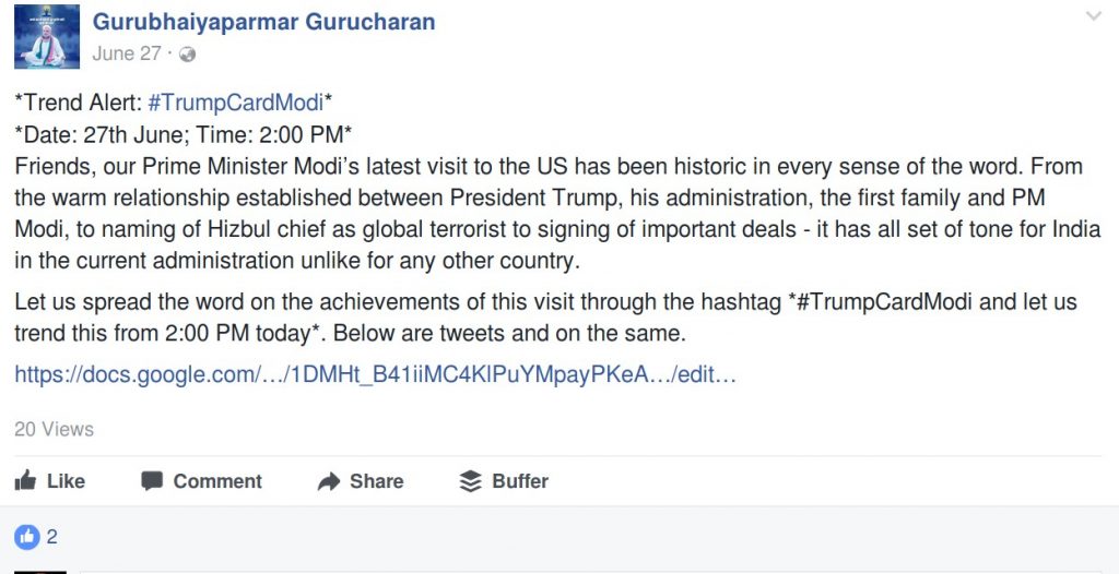Trend Alert #TrumpCardModi