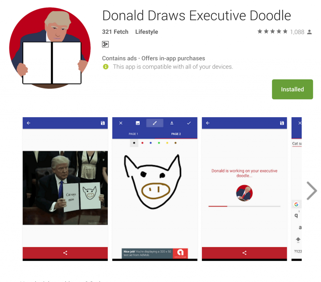 Donald Draws Executive Doodle Android App