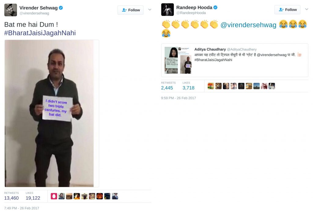 hooda sewhag gurmehar kaur