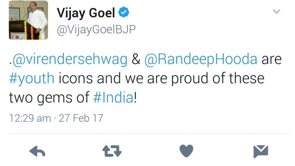 vijay-goel-tweet-sehwag-hooda