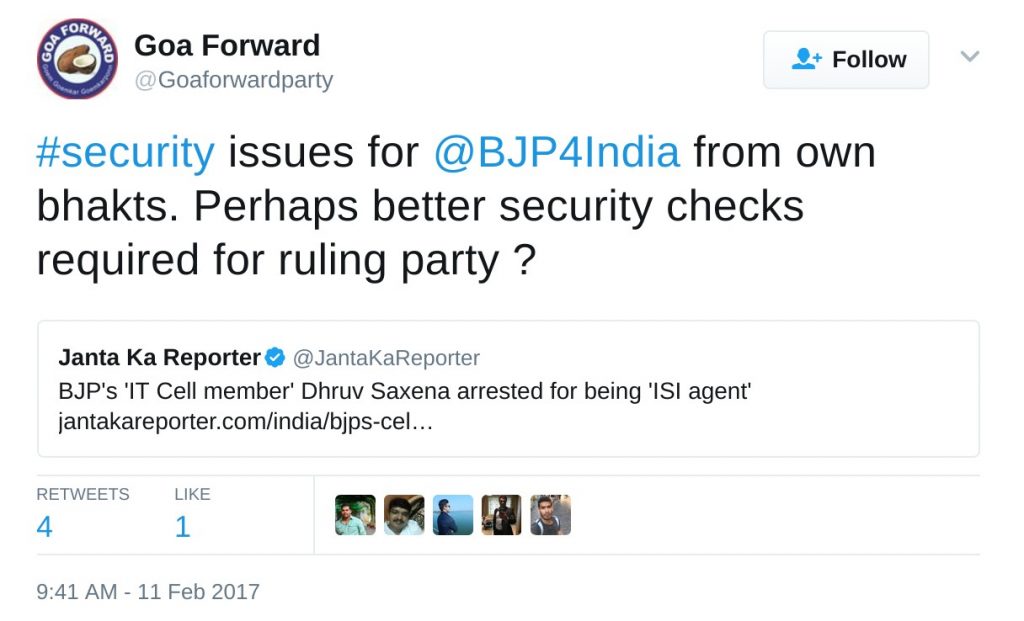 #security issues for @BJP4India from own bhakts. Perhaps better security checks required for ruling party ?