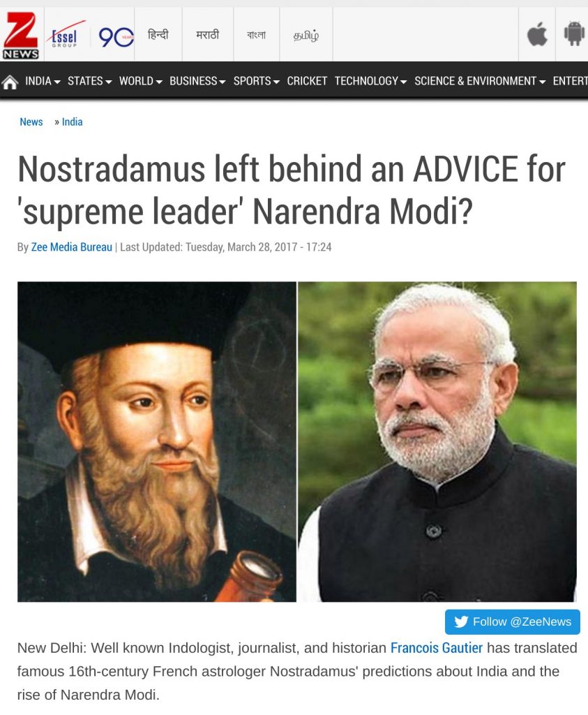 zee news nostradamus left behind an advice
