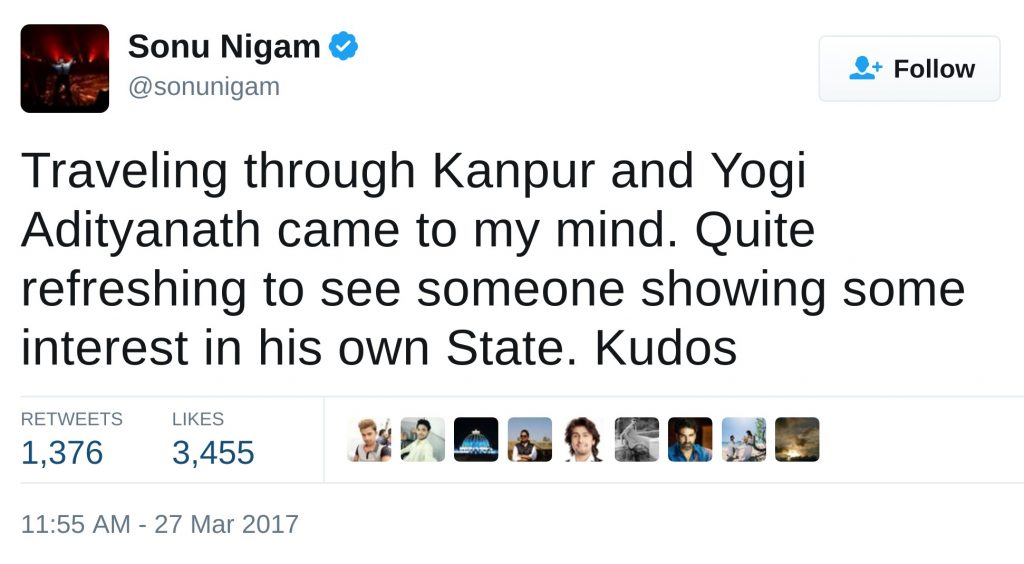Traveling through Kanpur and Yogi Adityanath came to my mind. Quite refreshing to see someone showing some interest in his own State. Kudos