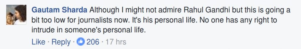 Although I might not admire Rahul Gandhi but this is going a bit too low for journalists now. It's his personal life. No one has any right to intrude in someone's personal life.