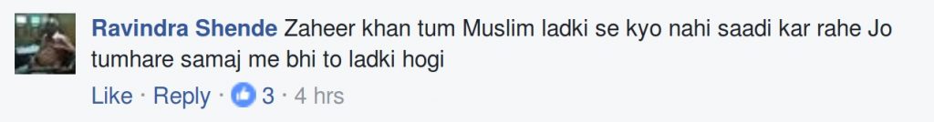 Zaheer Khan tum Muslim ladki se kyo nahin shaadi kar rahe jo tumhare smaj mein bhi to ladki hogi
