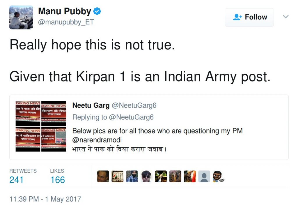 Economic Times Manu Pubby Kirpan 1 is an Indian Army Post