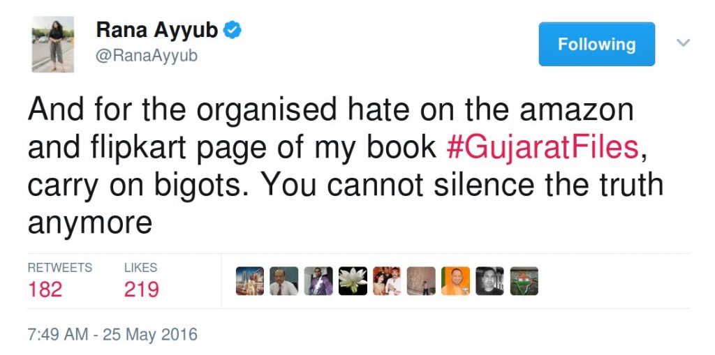 Rana Ayyub's tweets on the organized hate campaign on her book