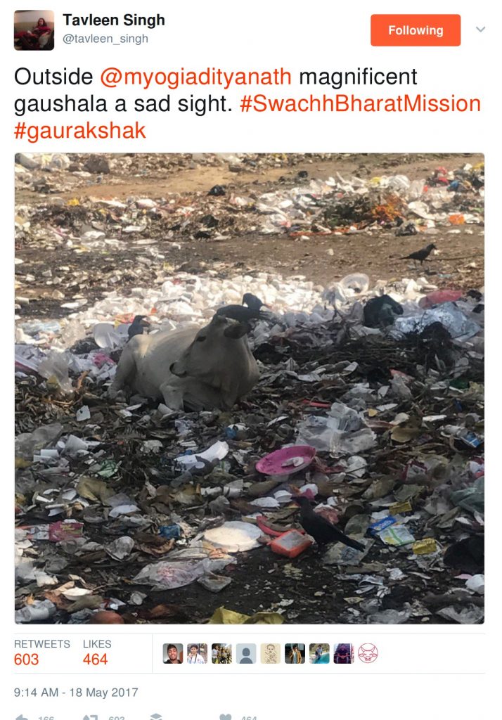 Outside yogi adityanath's magnificent gaushala a sad saight. #SwachhBharatMission