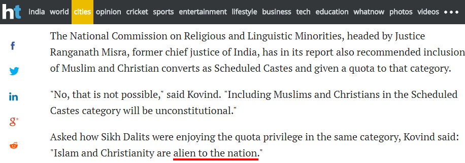 Screenshot of Hindustan Times