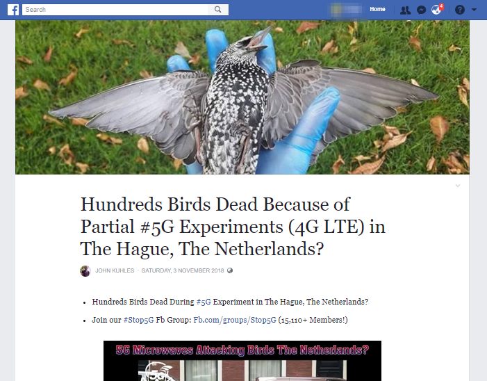 297 Birds Did Not Die Because of a 5G Experiment in Netherlands