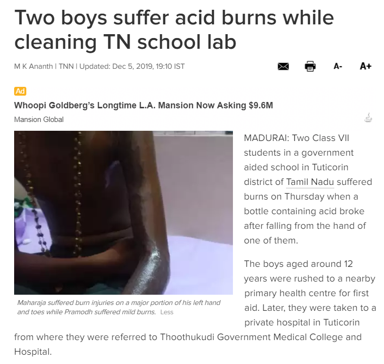 Image of boy with acid burns viral as child punished for wearing Ayyappa necklace in Tamil Nadu school