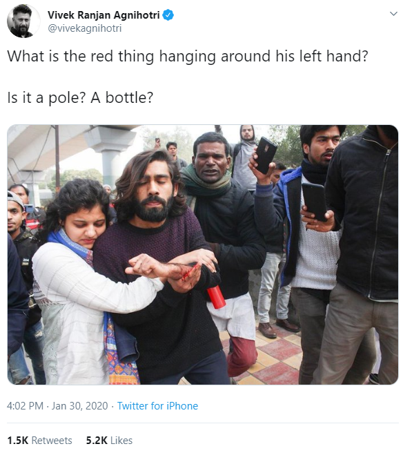 Jamia firing, conspiracy theories and doubts raise about the red bottle in injured students hand ends