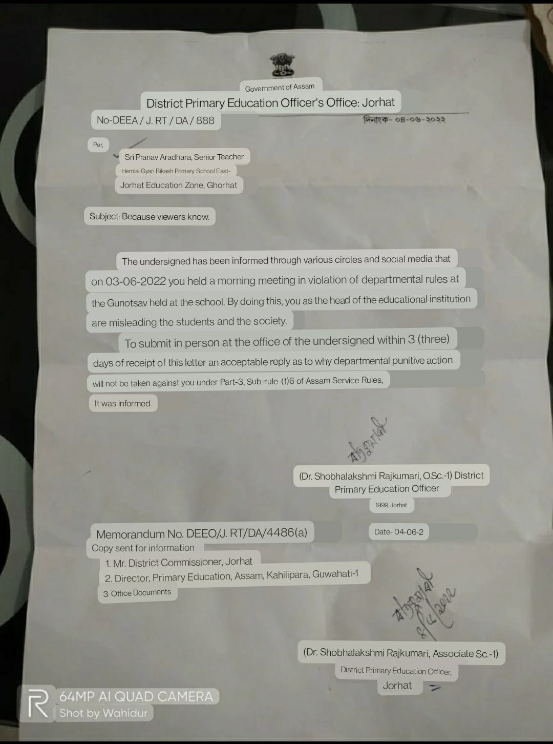 Showcause Notice (translated)