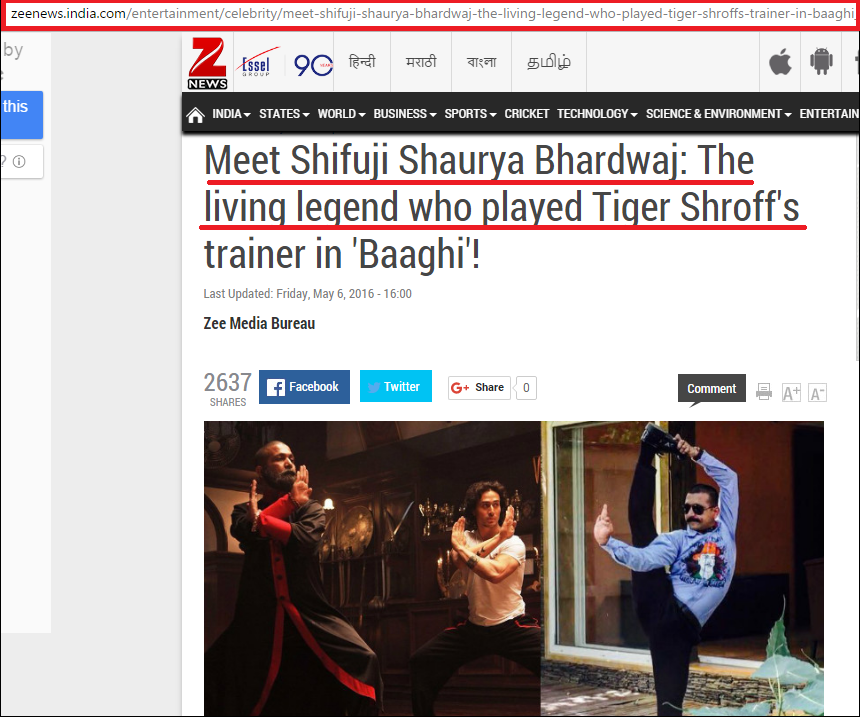 Meet Shifuji Shaurya Bhardwaj: The living legend who played Tiger SHroff's trainer in Baaghi