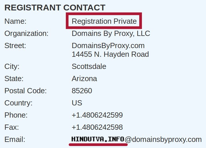 Hindutva.info whois information