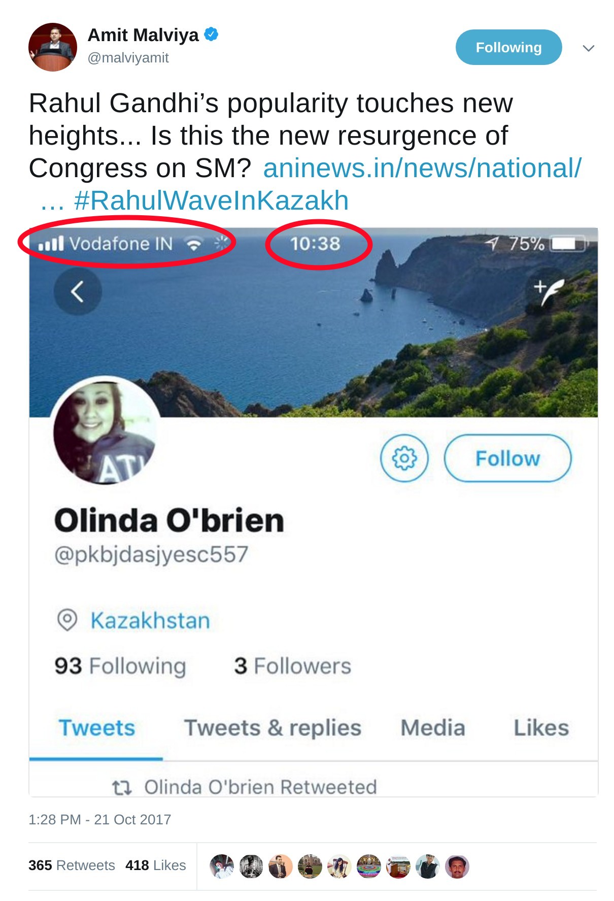 Amit Malviya Olinda O'brien