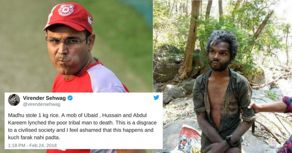 आदिवासी युवक की हत्या पर सहवाग के ट्वीट ने दिया सांप्रदायिक रंग, फिर माफी मांगी