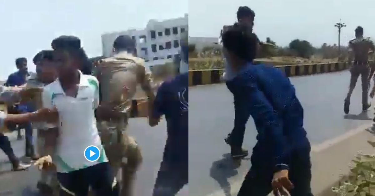 गुजरात का असंबंधित वीडियो, अवैध जुर्माना वसूलने पर पुलिसकर्मियों की पिटाई के रूप में साझा 