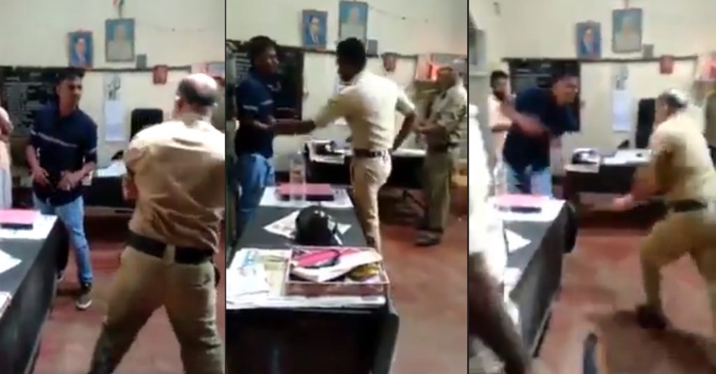 असंबंधित वीडियो हेलमेट नहीं पहनने पर पुलिस द्वारा व्यक्ति की पिटाई के गलत दावे से साझा 