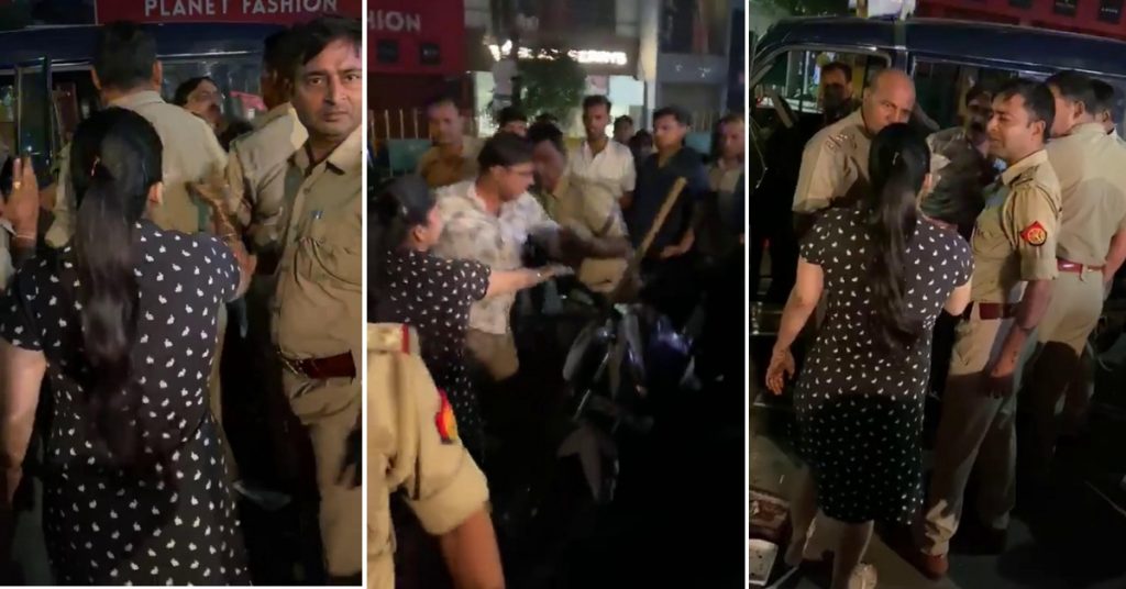 गाज़ियाबाद में महिला और पुलिस के बीच हुई हाथापाई का वीडियो भारी चालान के गलत संदर्भ में वायरल