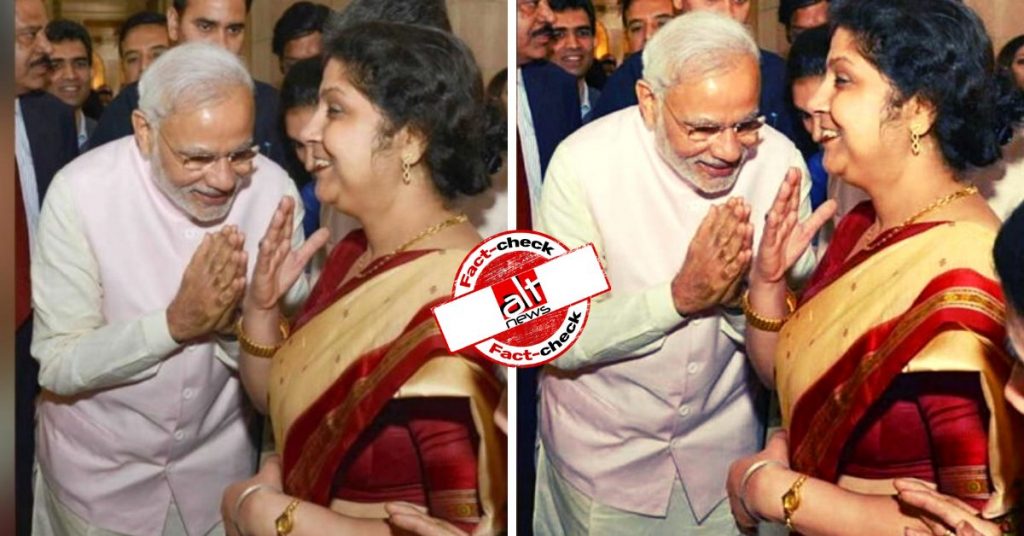 इस तस्वीर में नरेंद्र मोदी के साथ दिख रही महिला प्रीति अडानी नहीं, ग़लत दावा वायरल