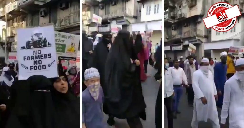मुंबई किसान रैली का वीडियो शेयर कर मुस्लिम समुदाय द्वारा आन्दोलन ‘हाईजैक’ करने का ग़लत दावा
