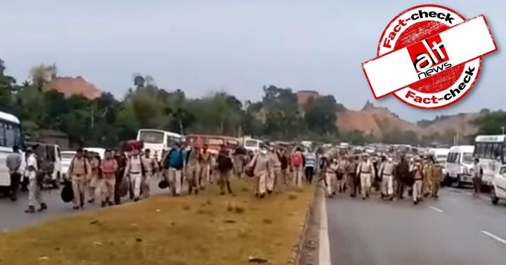 फ़ैक्ट-चेक : प्रदेश की सीमा पर तनाव के बाद असम के होमगार्ड्स ने ‘गो बैक मोदी’ का नारा लगाया?