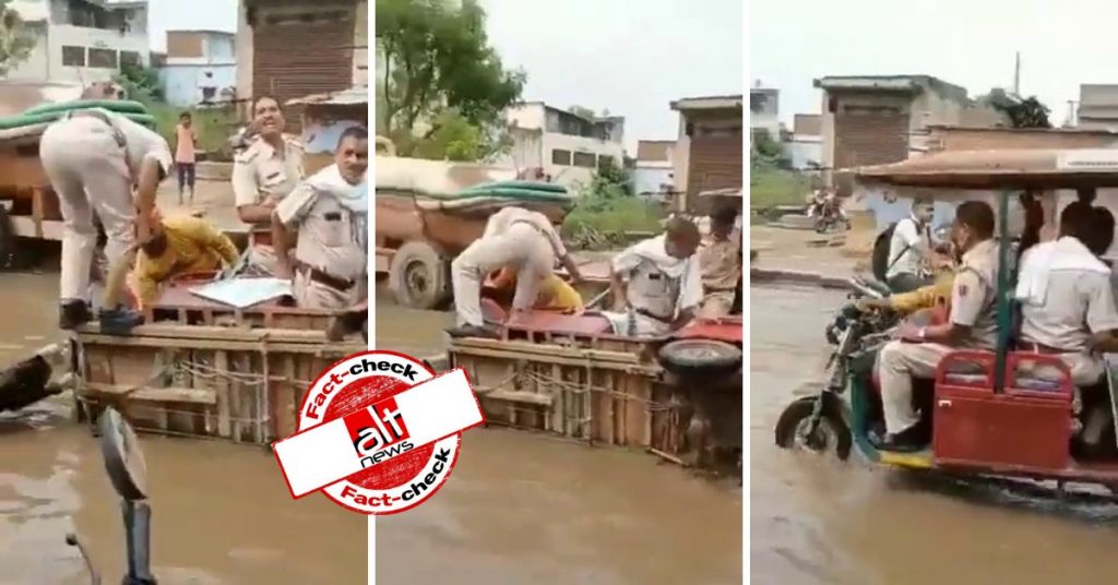 राजस्थान में पुलिसवालों को ले जा रहा ई-रिक्शा पलटा, कांग्रेस ने UP का बताकर शेयर किया