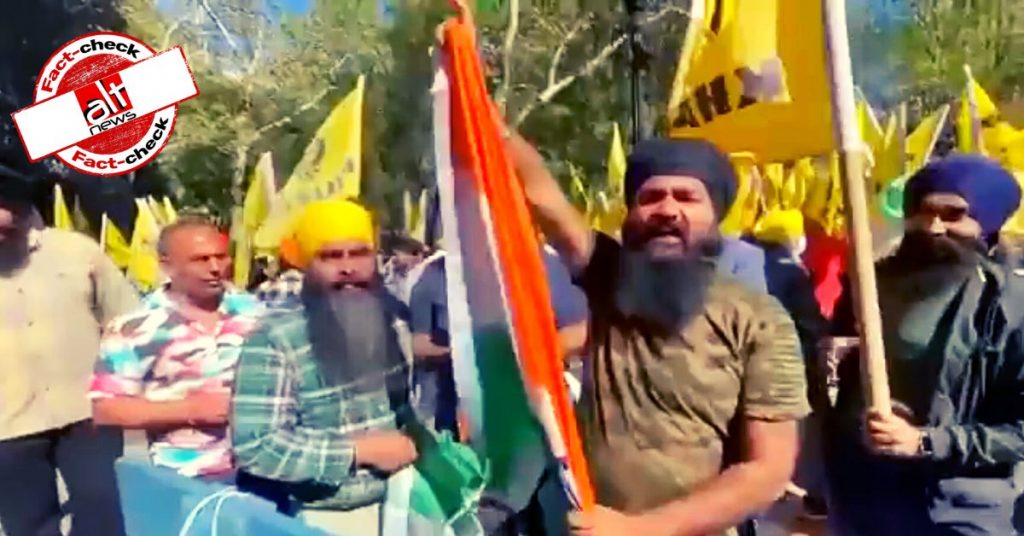 नरेंद्र मोदी के खिलाफ प्रदर्शन कर रहे प्रो-खालिस्तान झंडे लिये सिखों का वीडियो न्यूयॉर्क का है