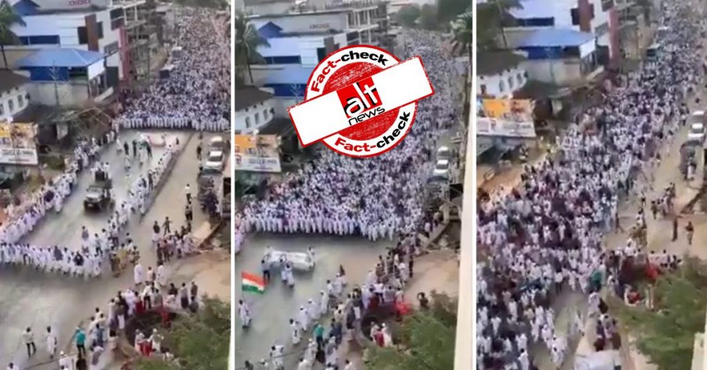 त्रिपुरा हिंसा के ख़िलाफ़ केरला में प्रदर्शन रैली निकालने के दावे के साथ पुराना वीडियो शेयर