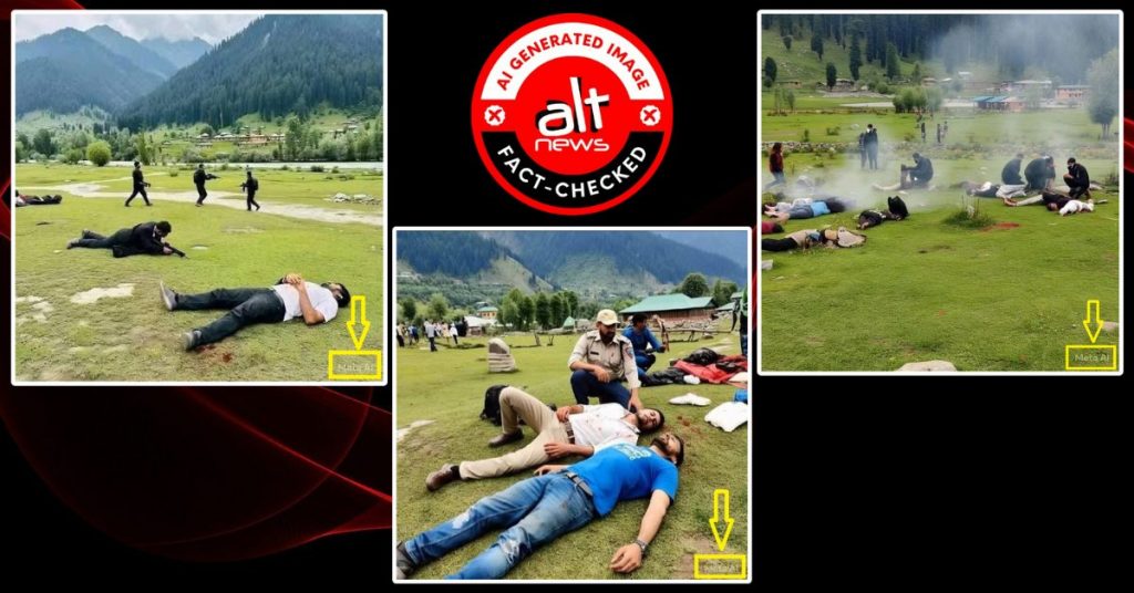 पहलगाम आतंकी हमले के बाद लाशें दिखाती तीन AI-जेनरेटेड तस्वीरें सोशल मीडिया पर वायरल