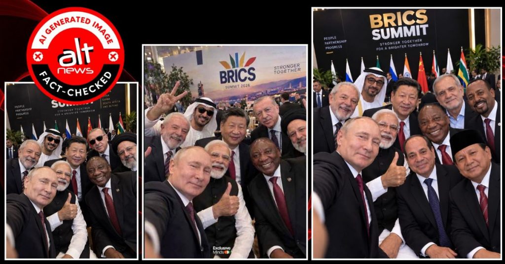 BRICS Summit 2026 में मोदी-पुतिन समेत विश्व नेताओं की वायरल सेल्फ़ी AI-जनरेटेड है