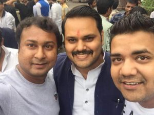 Mohit Agrawal on the left, Anshul Tiwari in the centre and Dhruv Saxena on the right