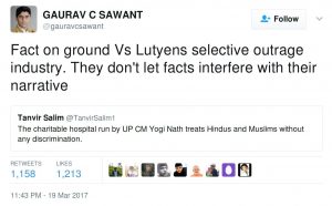 Fact on ground Vs Lutyens selective outrage industry. They don't let facts interfere with their narrativea