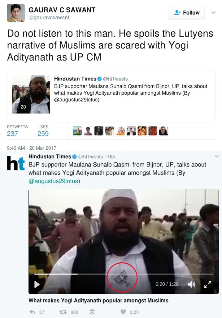 Do not listen to this man. He spoils the Lutyens narrative of Muslims are scared with Yogi Adityanath as UP CM