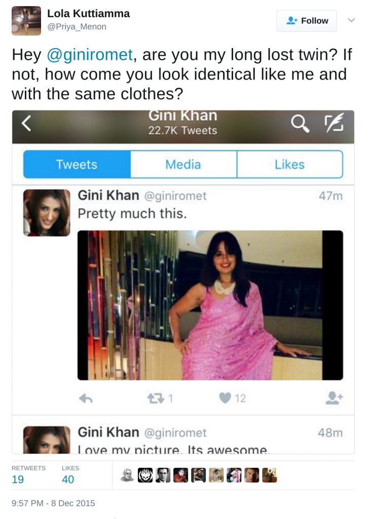 Giniromet stealing Priya Menon's pictures