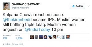 Kalpana Chawla reached space. @thekiranbedi became IPS. Muslim women still battling triple talaq: Muslim women anguish on