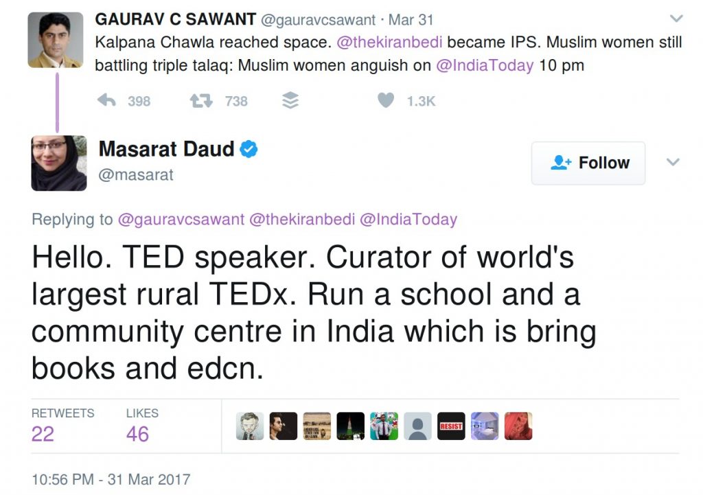 Hello. TED speaker. Curator of world's largest rural TEDx. Run a school and a community centre in India which is bring books and edcn.
