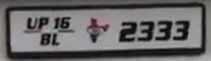 license plate of the car