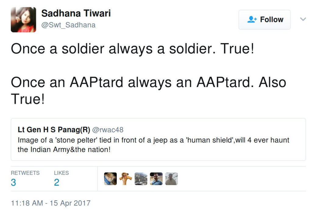 Once a soldier always a soldier. True! Once an AAPtard always an AAPtard. Also True!