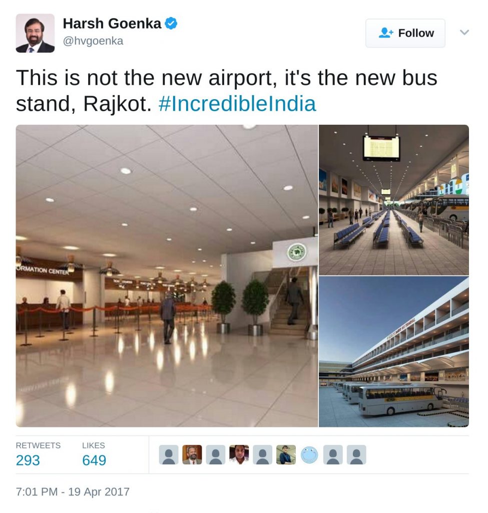 THis is not the new airport, it's the new bus stand, Rajkot.
