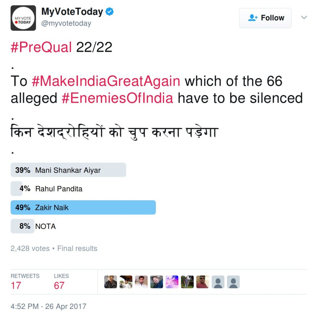 which of the 66 alleged #EnemiesOfIndia have to be silenced