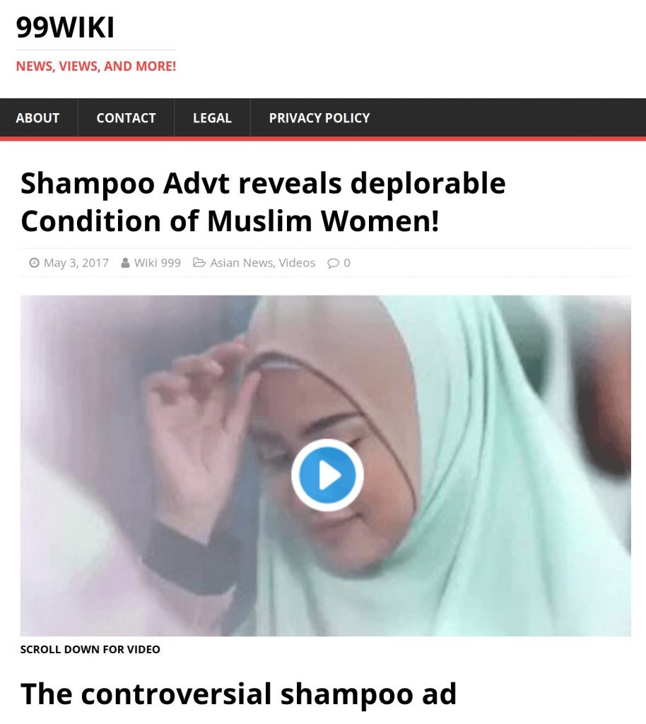 Shampoo advt reveals deplorable condition of Muslim women