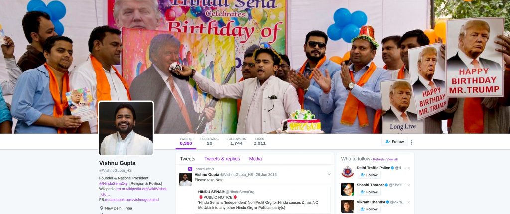 Vishnu Gupta Twitter Profile