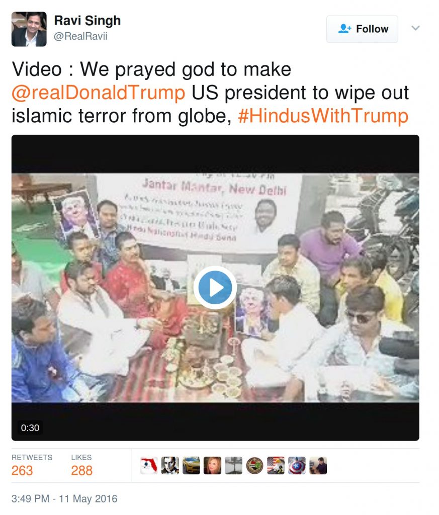 Video: we prayed god to make realdonaldtrump US president to wipe out islamic terror from globe.