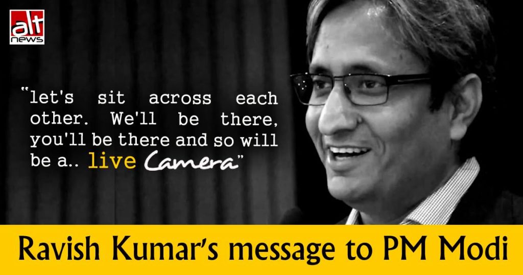 Lets sit across each other with a Live Camera, Ravish’s message to PM after raids on Prannoy Roy’s residence