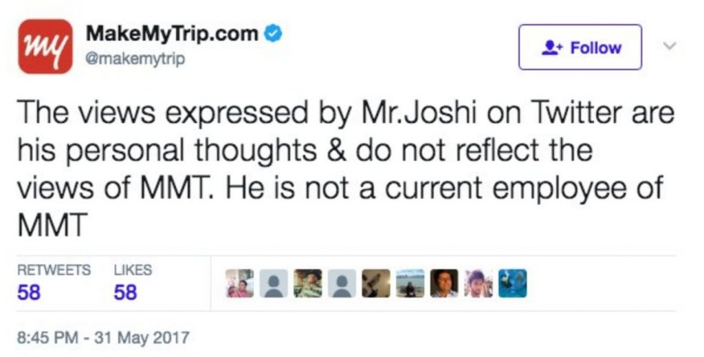 makemytrip: The views express by Keyur Joshi on Twitter are his personal thoughts & do not reflect the views of Makemytrip. He is not a current employee of Makemytrip.