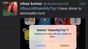 Vikar Kumar: #BoycottMakeMyTrip I have done to deinstalld makemytrip